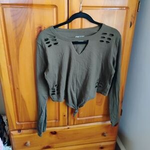 On Fire Olive Long Sleeve Women's Top